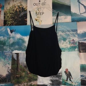 Open back black tank top. Barley worn